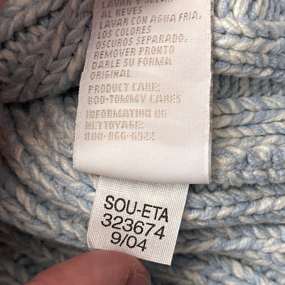 NEW‎ Vintage Y2K Tommy Hilfiger Cable Knit Sweater Womens XL Chunky Blue Heather - Picture 4 of 8